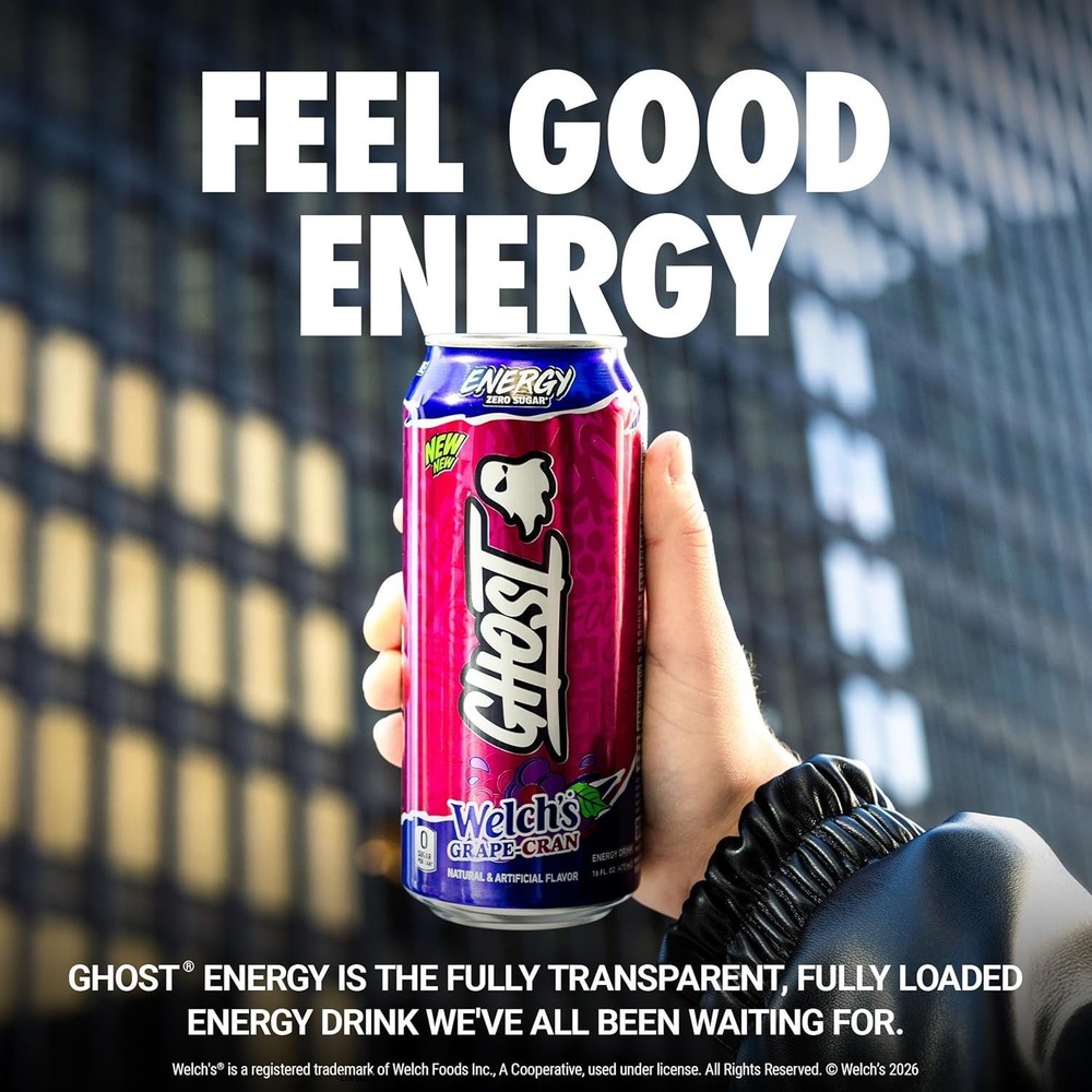 GHOST Energy Drink - 12-Pack, Welch's Grape-Cran, 16oz Cans