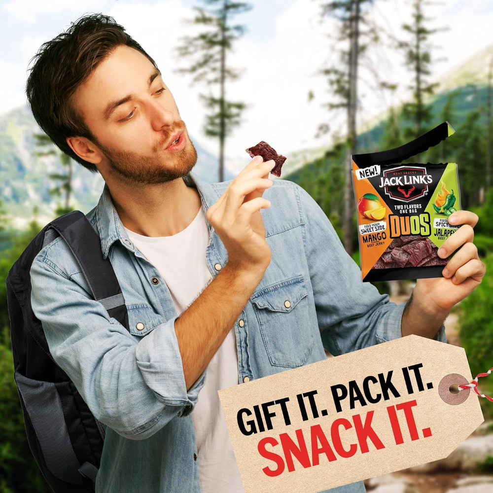 Jack Link’S Duos Gift Box – Includes Beef Jerky, Chicken & Tender Bites, & Stick