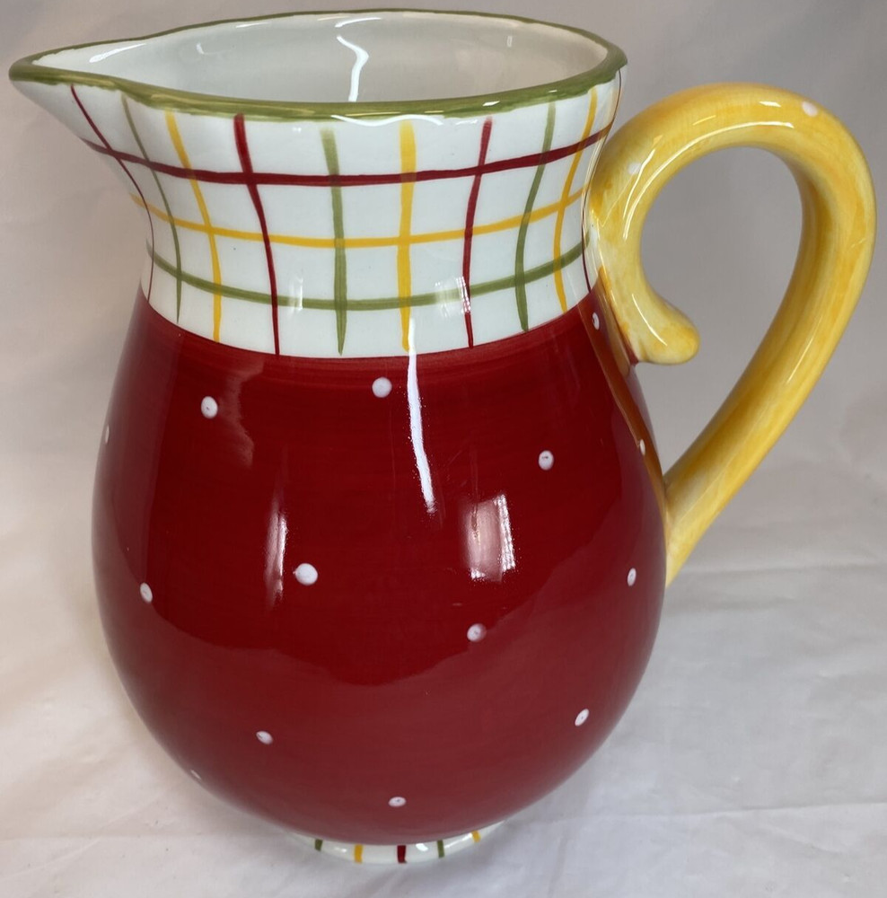 Roscher & Co. Earthenware “Harmony Collection” Footed 2 Quart Pitcher