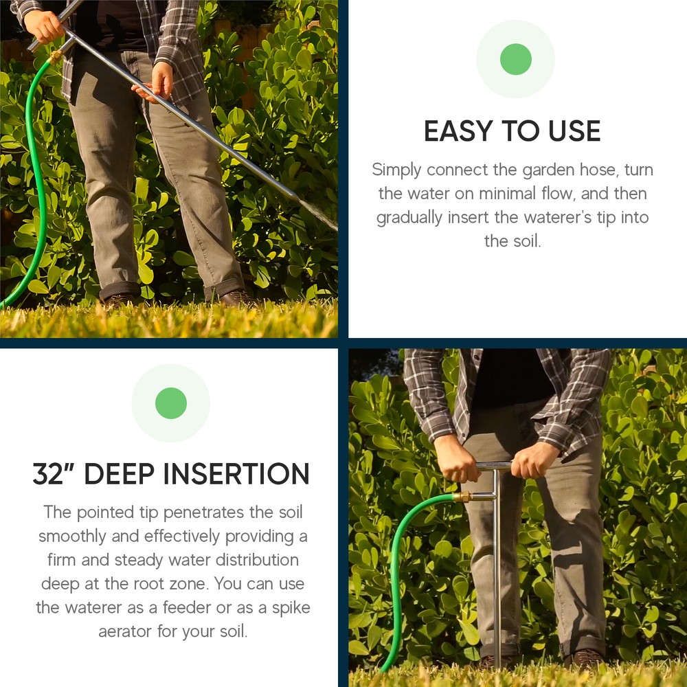 Varomorus Stainless Steel Deep Root Tree Watering Tool Irrigation System Wand