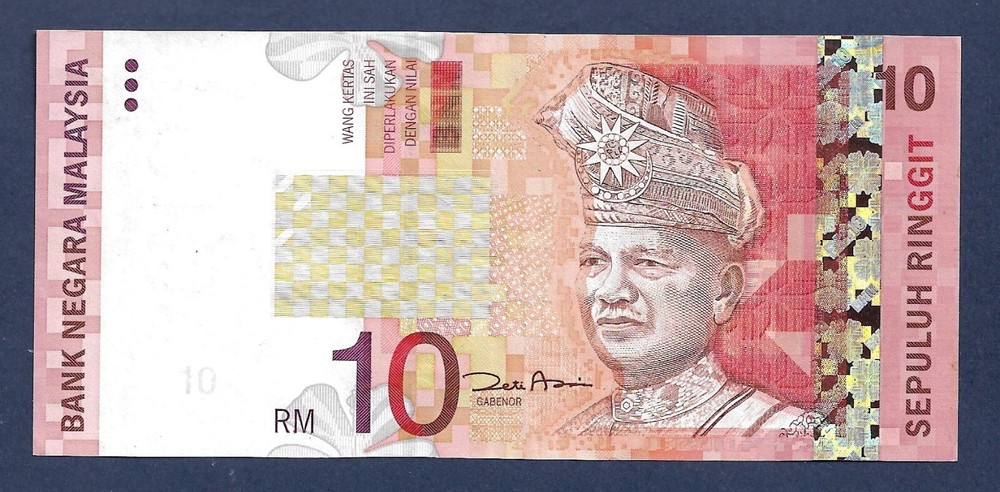 (DN) Malaysia $10 Ringgit 2001 Replacement P-42 EF/AU