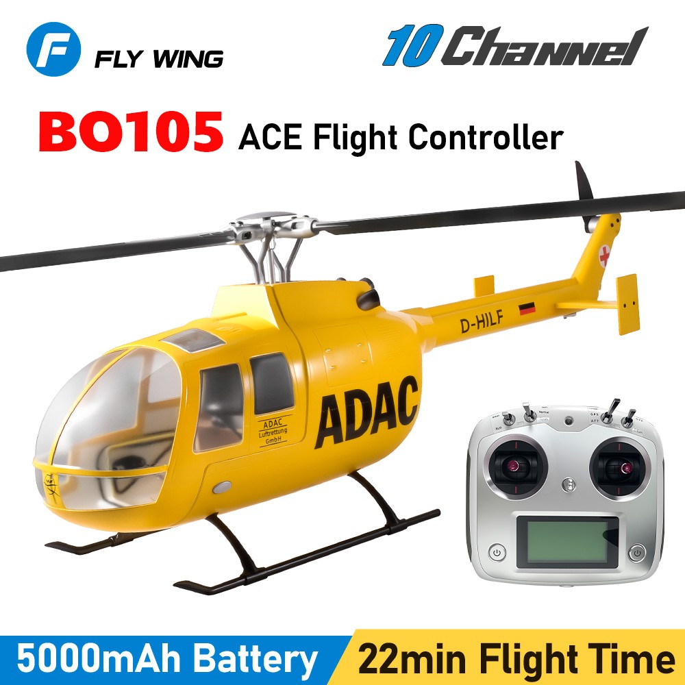 Fly Wing V4 BO-105 10CH GPS ACE Flight Controller Auto Return RC RTF Helicopter
