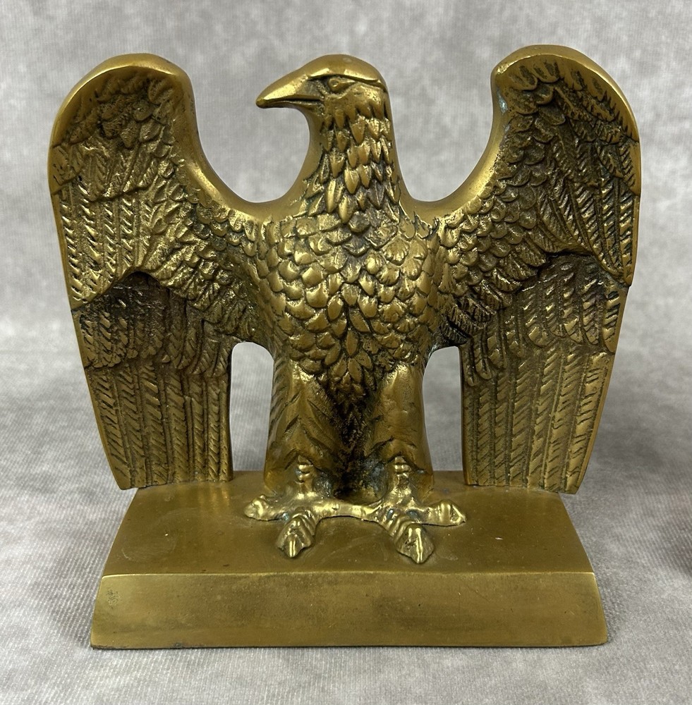 Vintage Brass Eagle Bookends 1960s