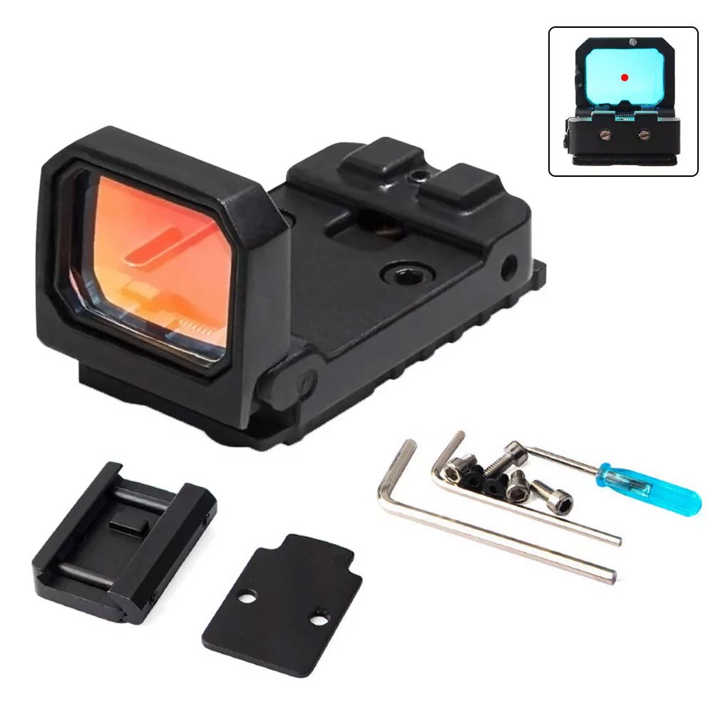 Universal Glock Folding Flip Up Red Dot Laser Sight RMR Holographic Reflex Sight