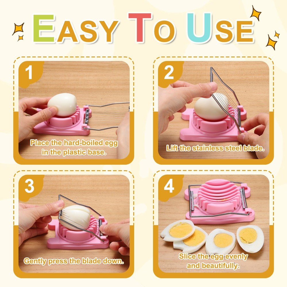 3 Pack Egg Slicer for Hard Boiled Eggs, Yellow