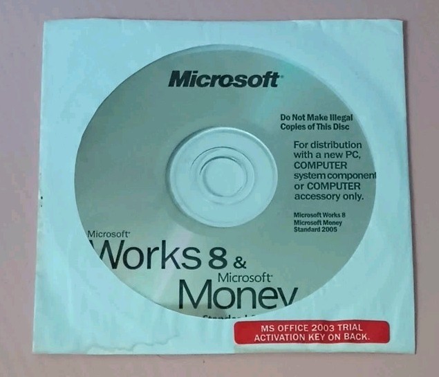 PC Software MICROSOFT Works 8 & MS Money Standard 2005