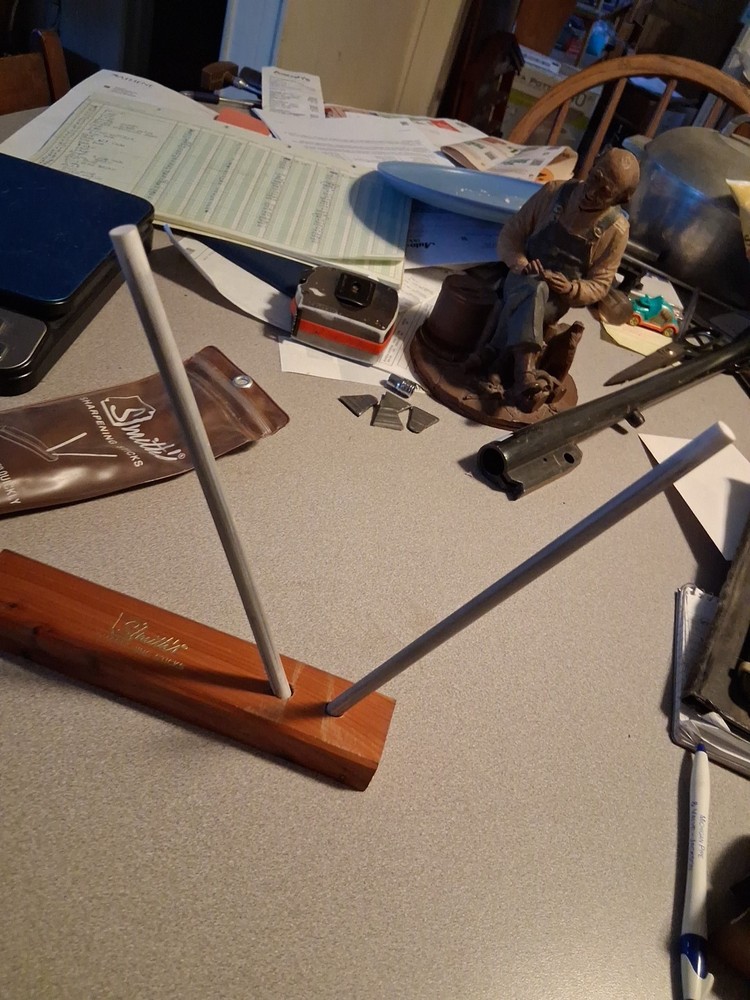 VTG Smith’s Knife Sharpening Sticks Set 9" Ceramic Rods – Cedar Base