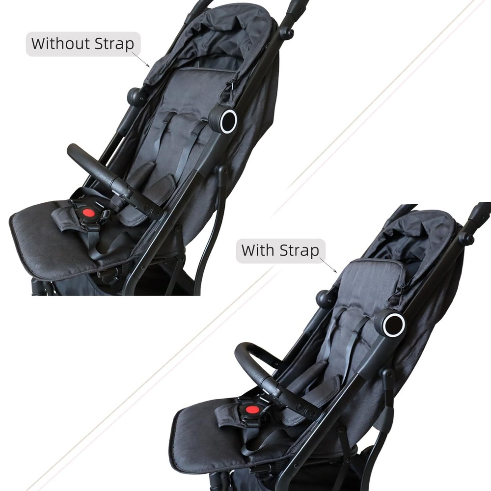 2 Pack Pram Sit Up Strap for Stroller Universal Me Straps black