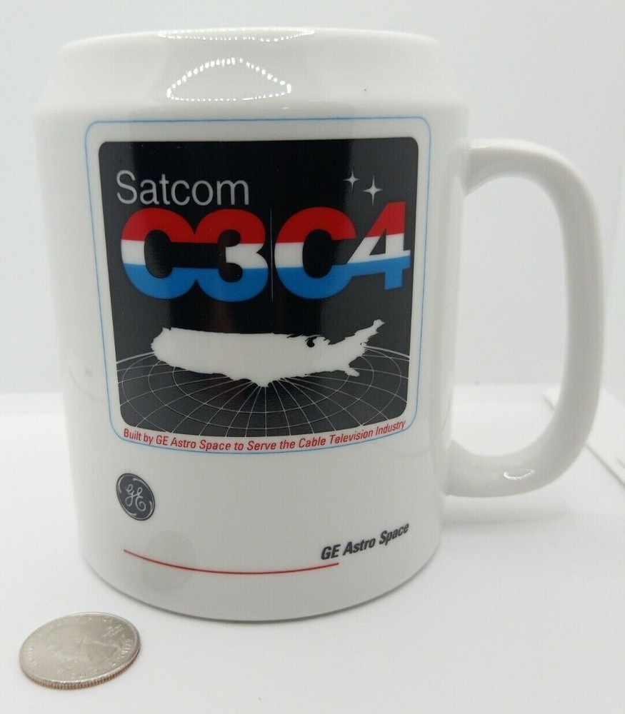 Very Large Satellite Satcom C3 C4 Mug Cup GE Astro Space