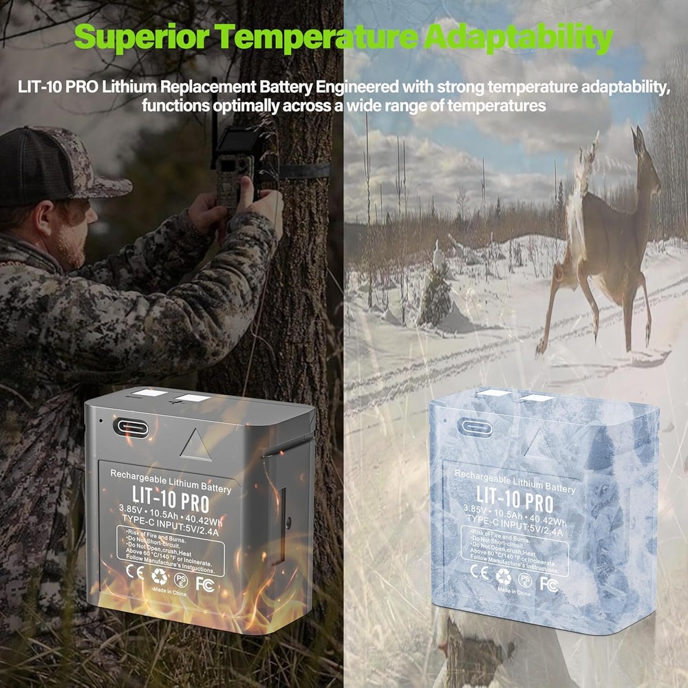 New LIT-10 PRO Battery for SPYPOINT Link-Micro & Cell-Link Cellular Trail Camera