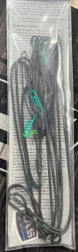 Gas Bowstrings Elite Carbon ERA Strings w/Speed Nocks Black