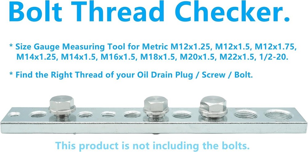 Nut & Bolt Thread Checking Tool - Great For Drain Plugs Popular Sizes Metric