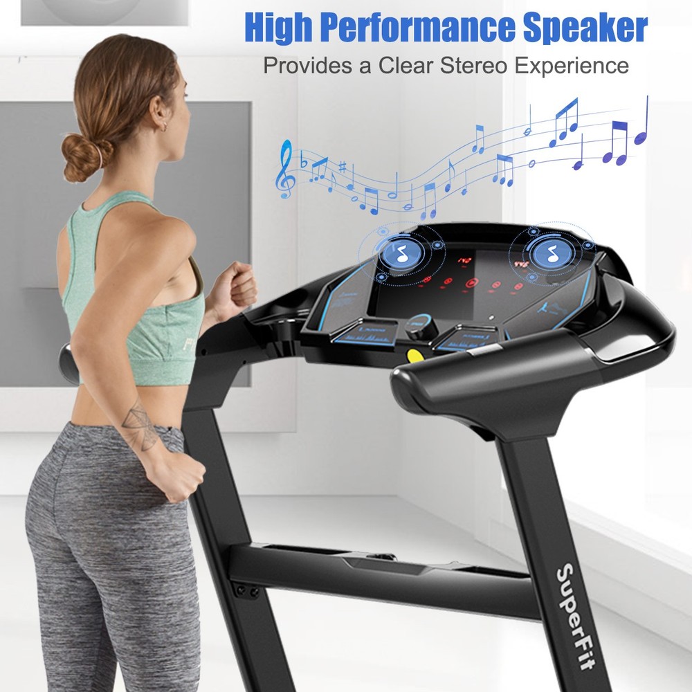 2.25HP Folding Treadmill Running Machine W/LED Touch Display APP Control Fit