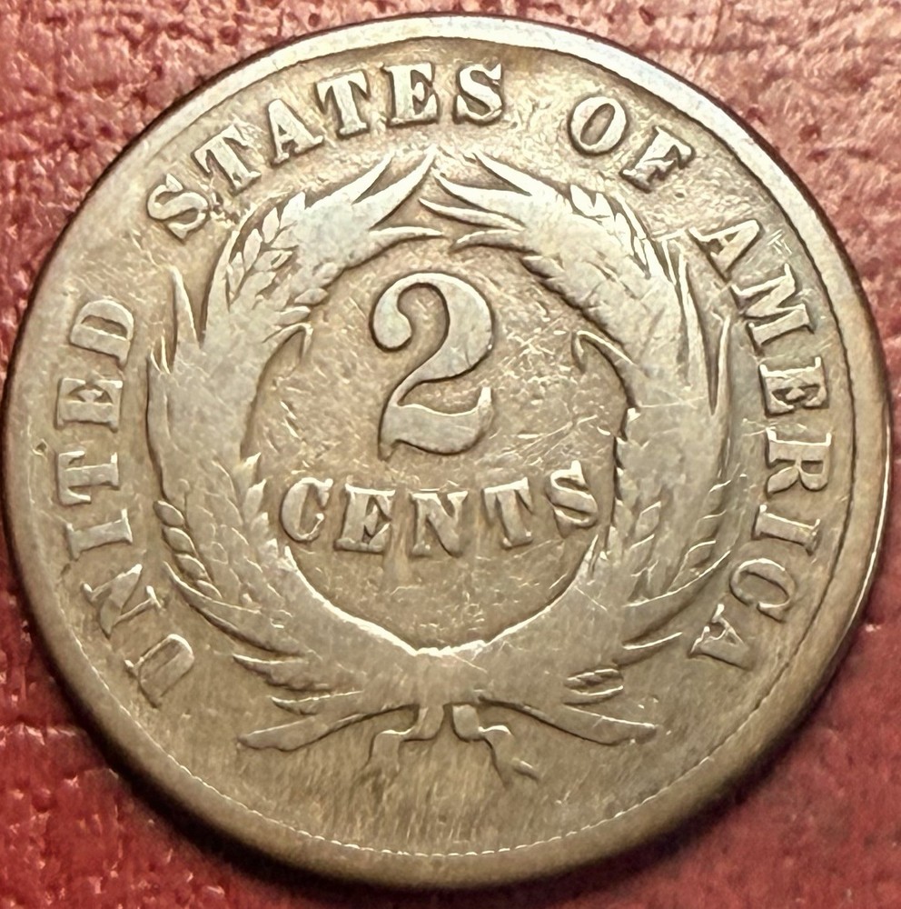 1868 Two Cent Piece. Better Grade. Free Shipping