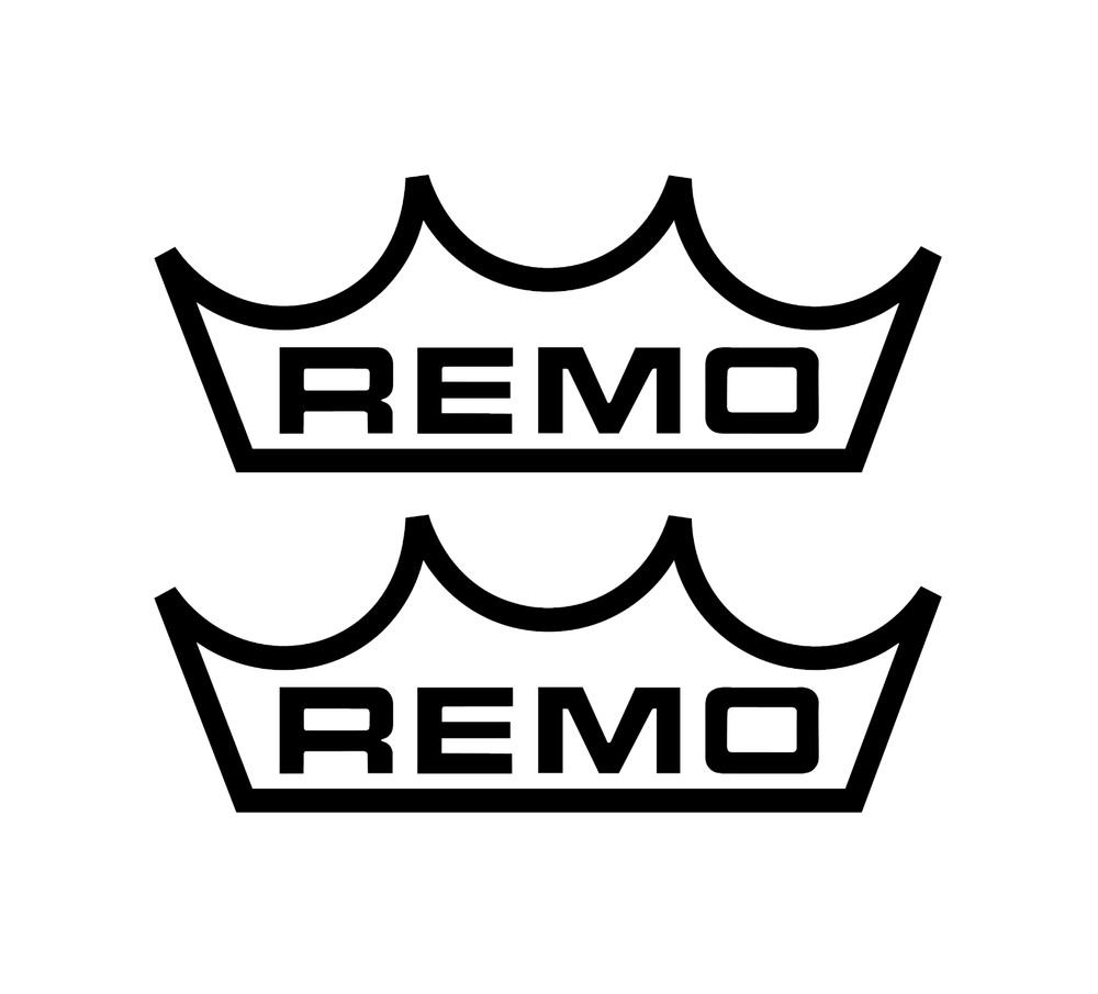 Pair Remo Drums Logo 6" Wide Vinyl Decal Sticker