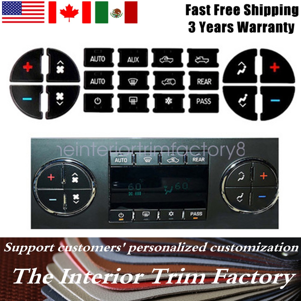 For 2009-2013 Chevy Traverse AC Dash Button Repair Kit Decal Stickers