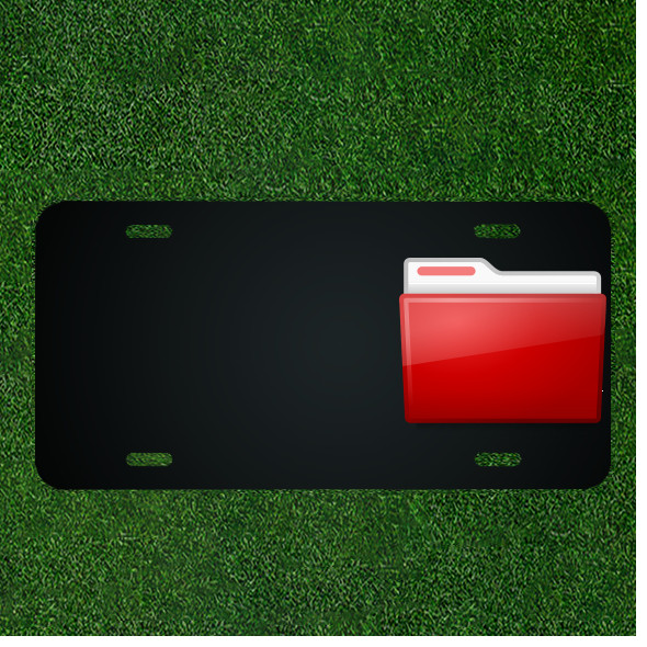 Custom Personalized License Plate With Add Names To Folder Directory Red
