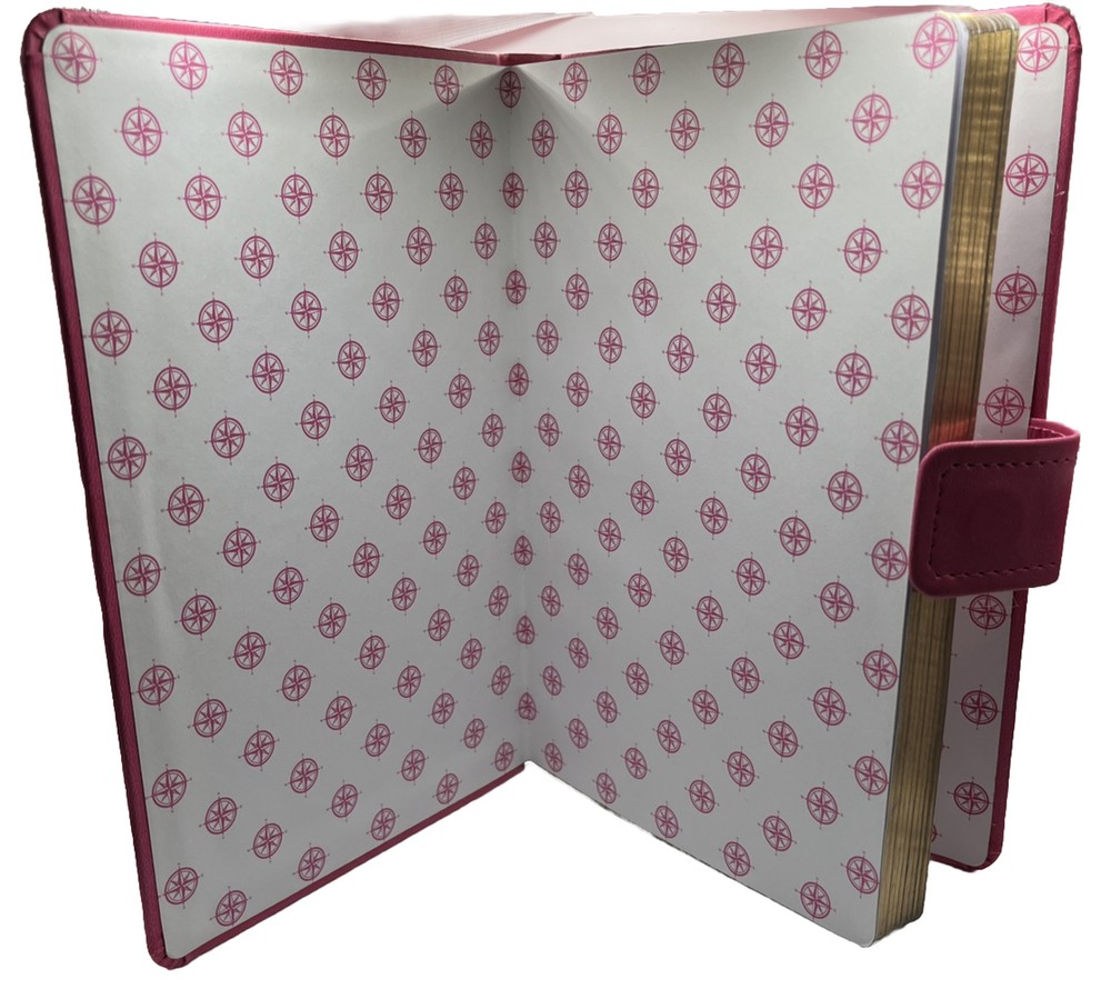 Pink Leather Covered Journal “God Will Be Our Guide” Travel Diary Notes Pad