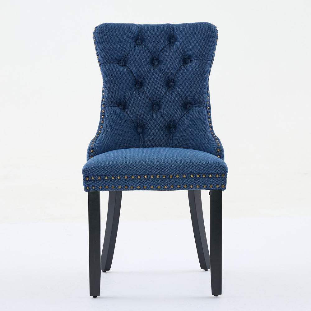 Nikki Collection Modern, High-end Tufted Solid Wood Contemporary Flax Upholste