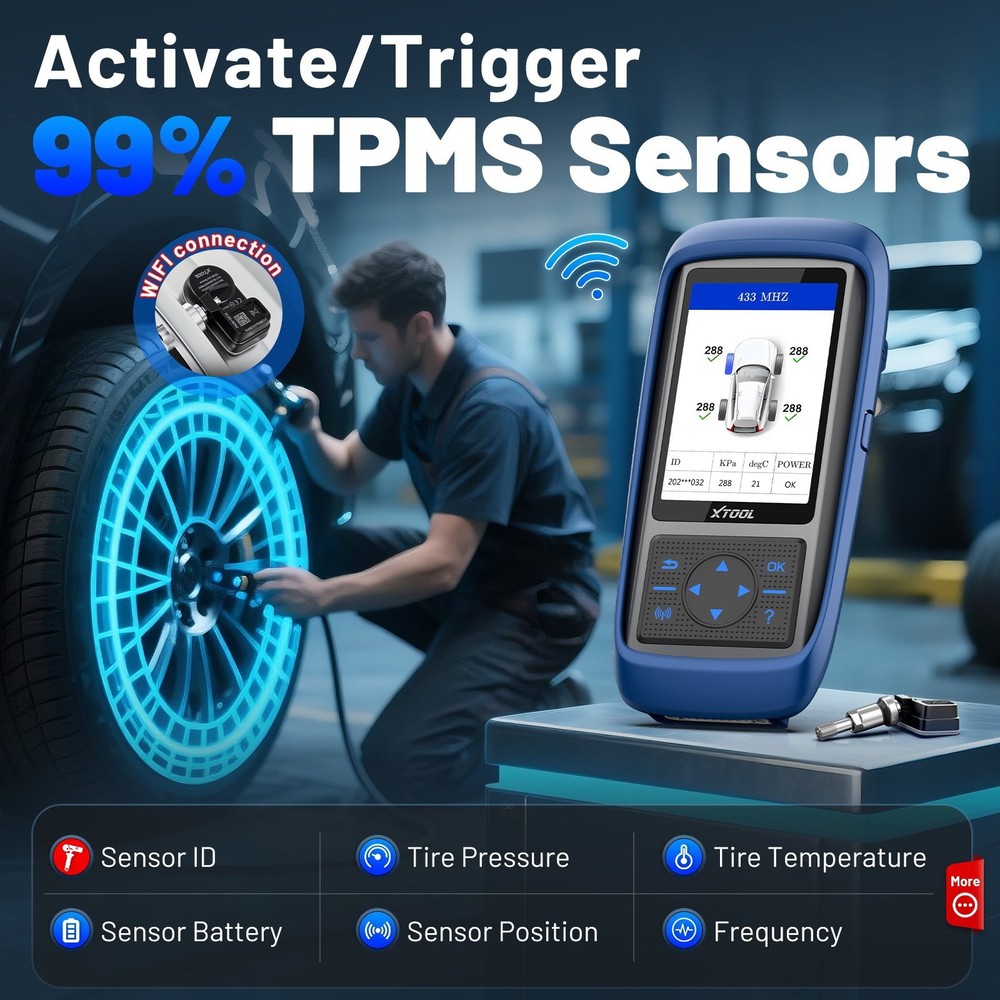 XTOOL TP150 TPMS Programming Tire Pressure Sensor Relearn Reset Activate Tool