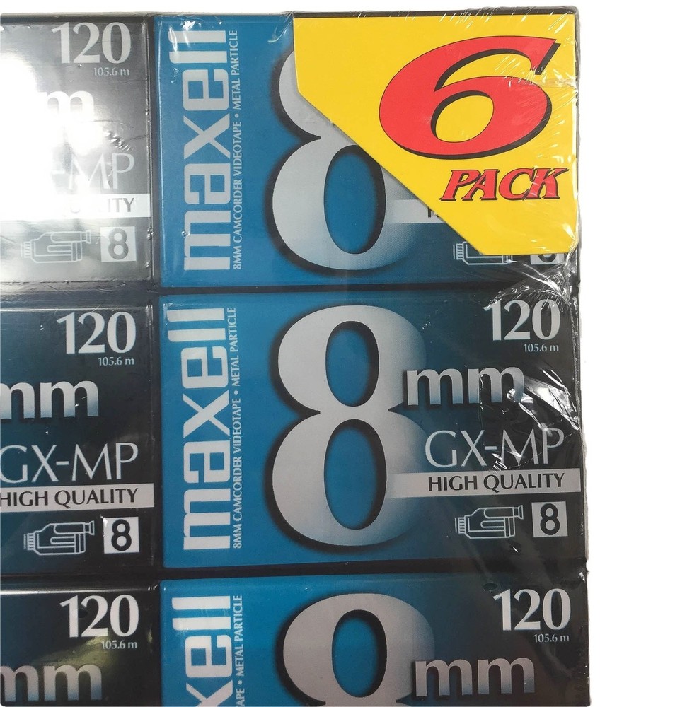 Maxell 8mm GX-MP120 Videotapes (6-pack)