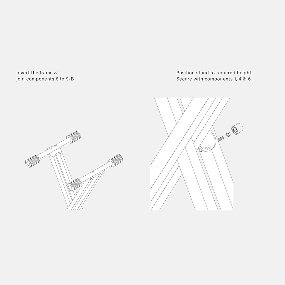 Dual-Braced Red Piano Keyboard Stand