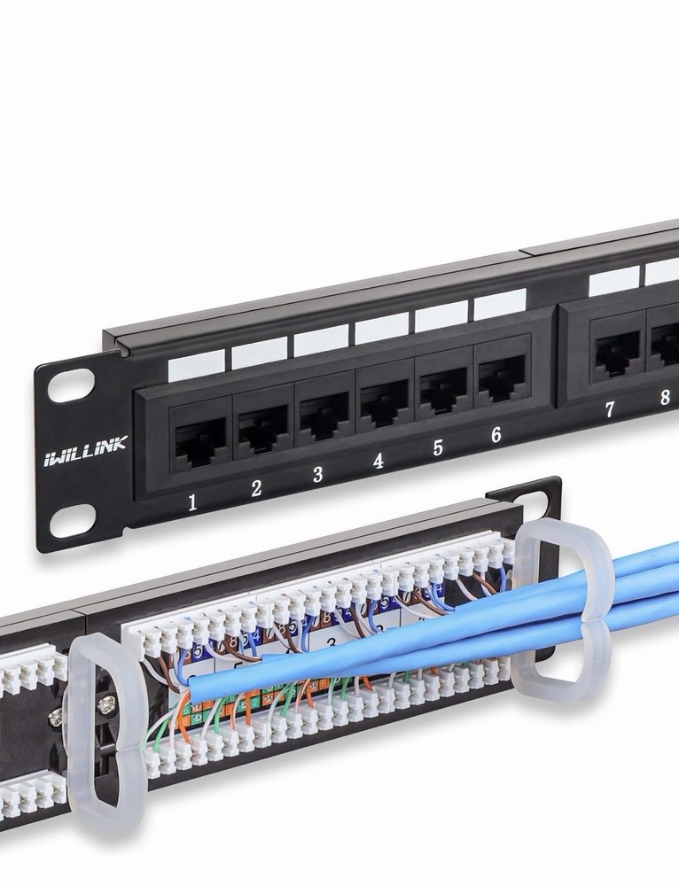 24 Port Patch Panel Cat6 UL-Listed Patch Panel RJ45 Keystone Network...
