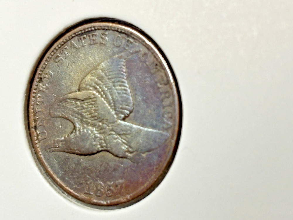 1857 Flying Eagle Cent Better Condition - Nice Toning! $85 Retail!