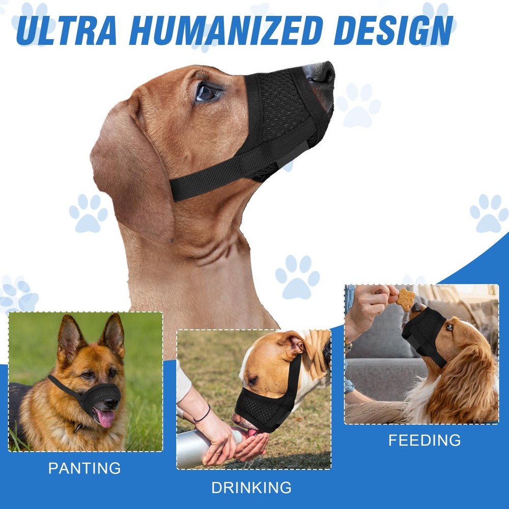 5-Pack Soft Basket Dog Muzzle - Adjustable Strap to Prevent Biting, Barking &...