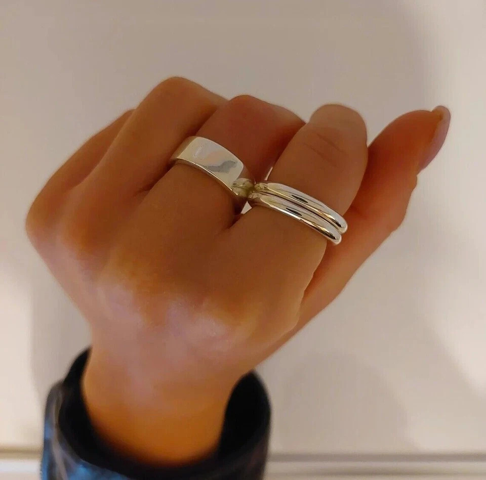 Solid 925 Sterling Silver Band & Statement Handmade Spinner Ring All Size R-102