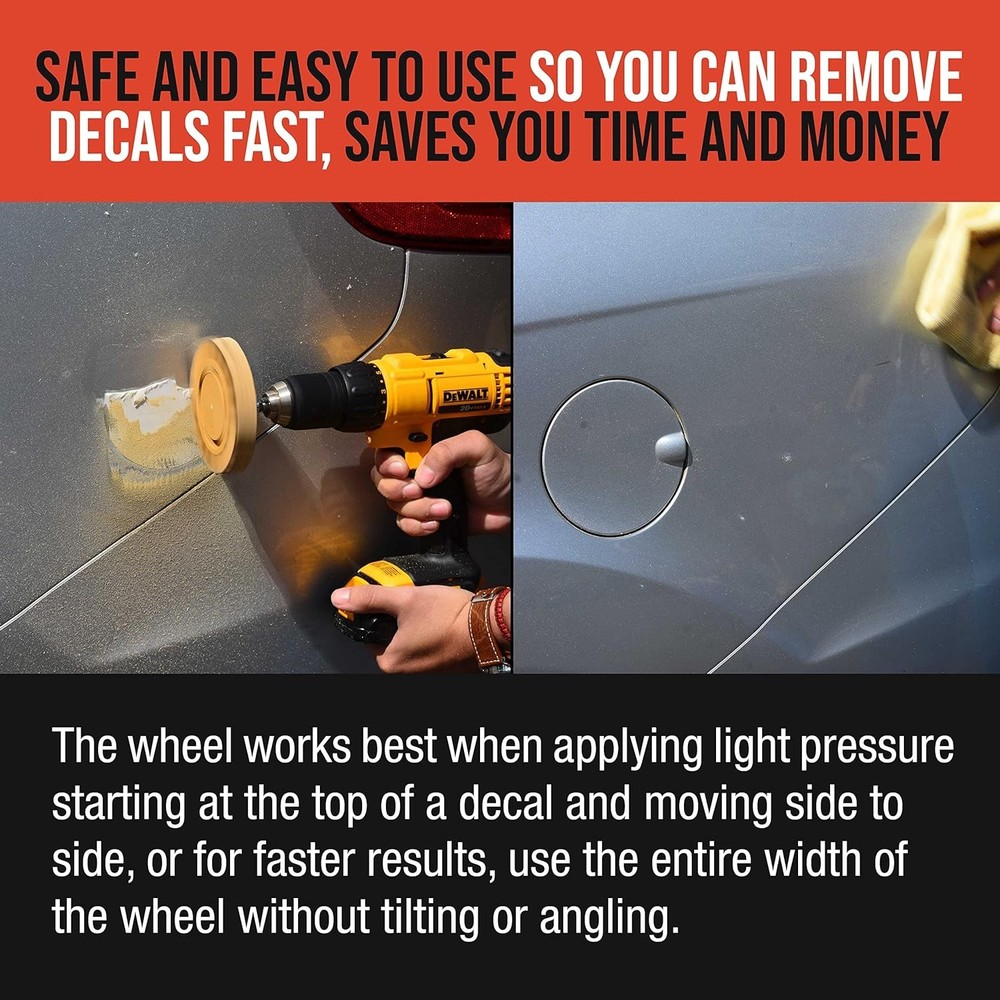 Rubber Eraser Wheel with Drill Adapter Decal Remover Tool