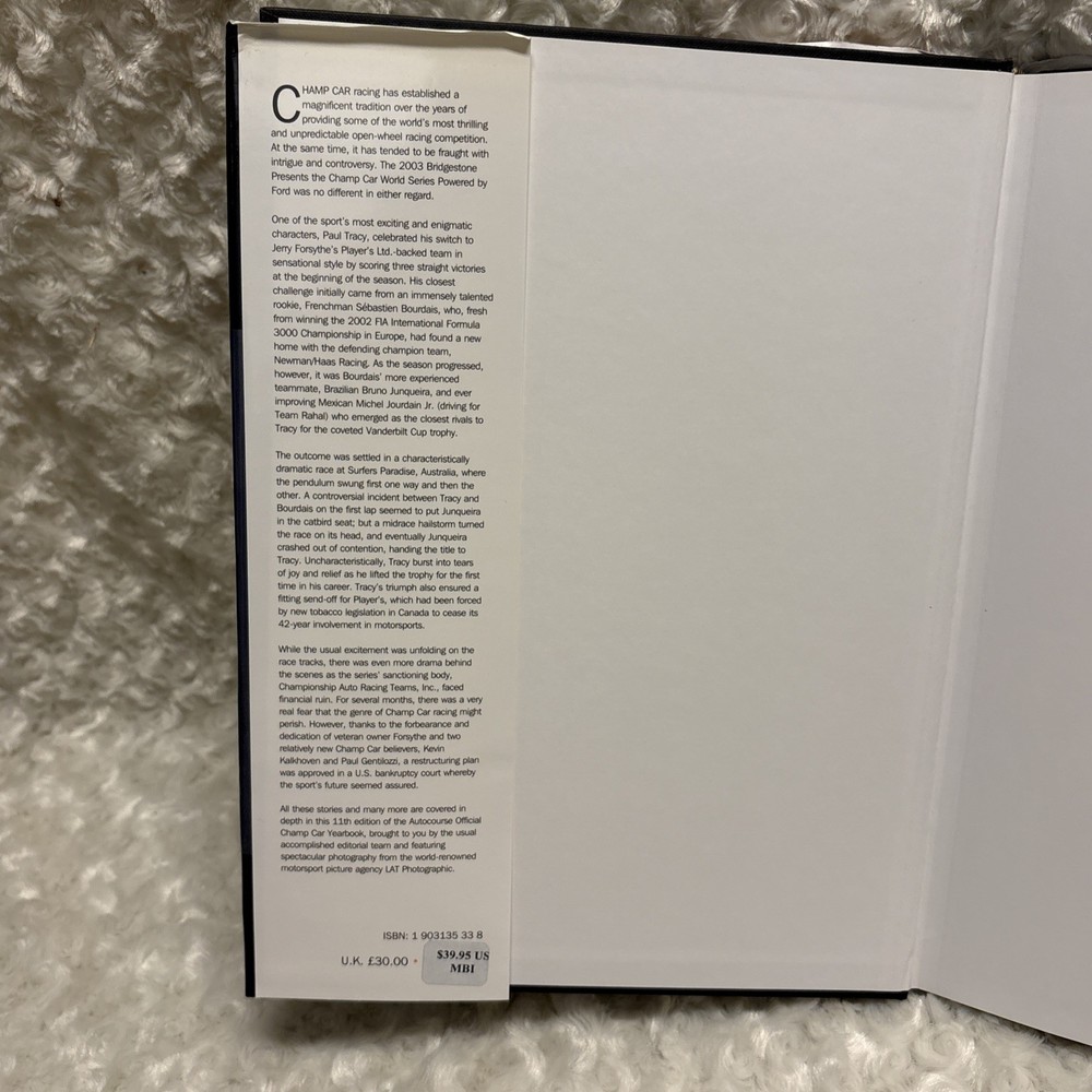 Autocourse Official Champ Car Yearbook 2003-2004 Tracy