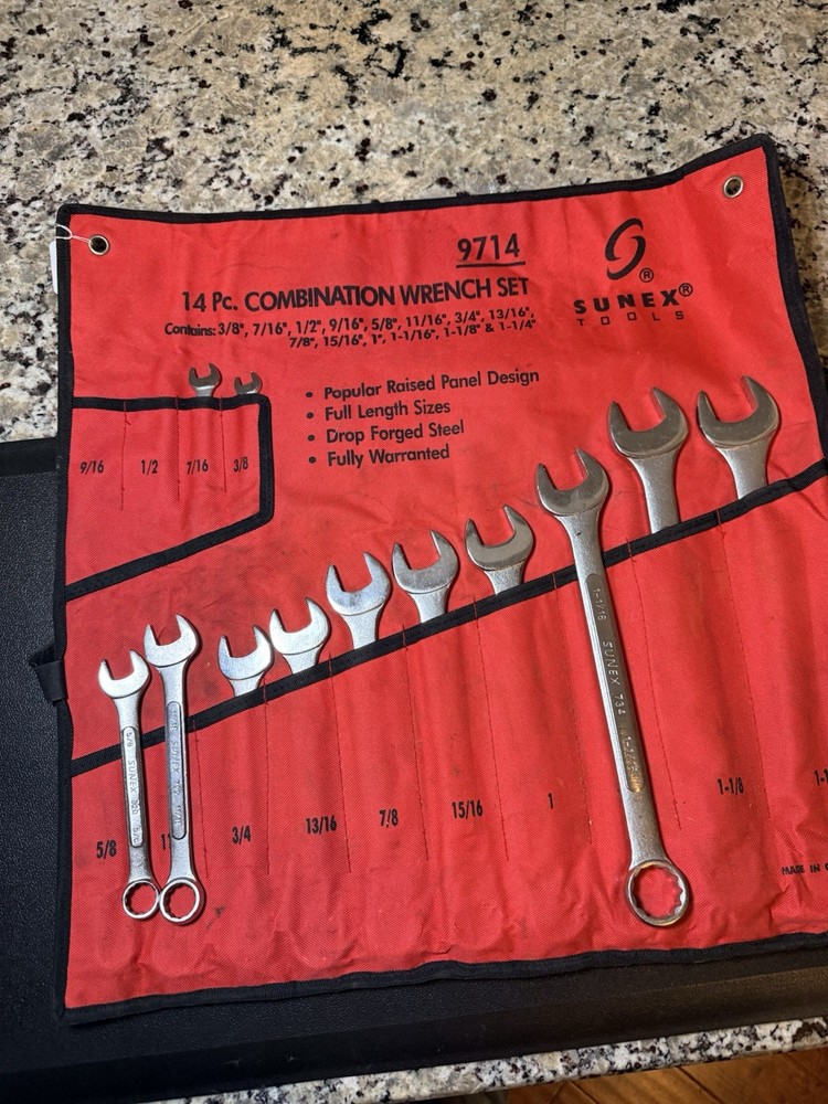 Sunex Tools 9714 Combination Wrench Set, 12 Piece