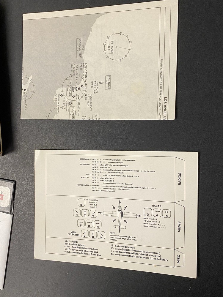 Flight Simulator II Computer Game Commodore 64 Complete 1983 SubLogic Vintage