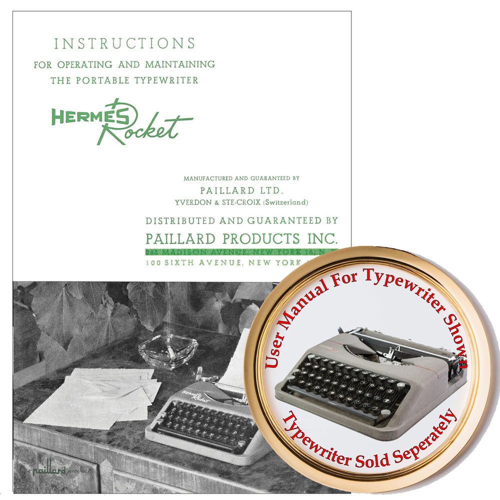 Hermes Rocket Typewriter (Black Key Model) Owner's User Instruction Manual