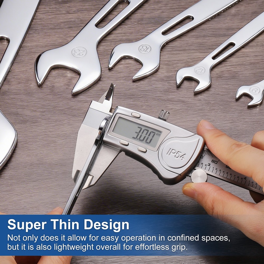 8mm Combination Wrench Thin Metric 12-Point Box and Open End Spanner