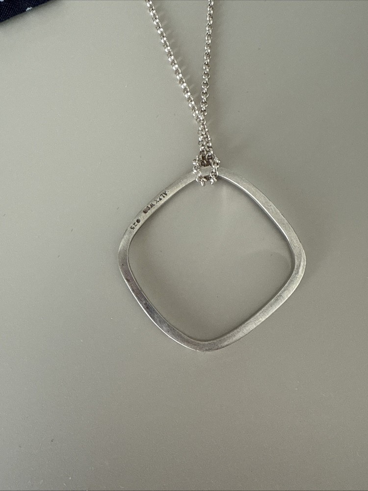 Alex Woo Sterling Silver 925 Square Pendant Necklace