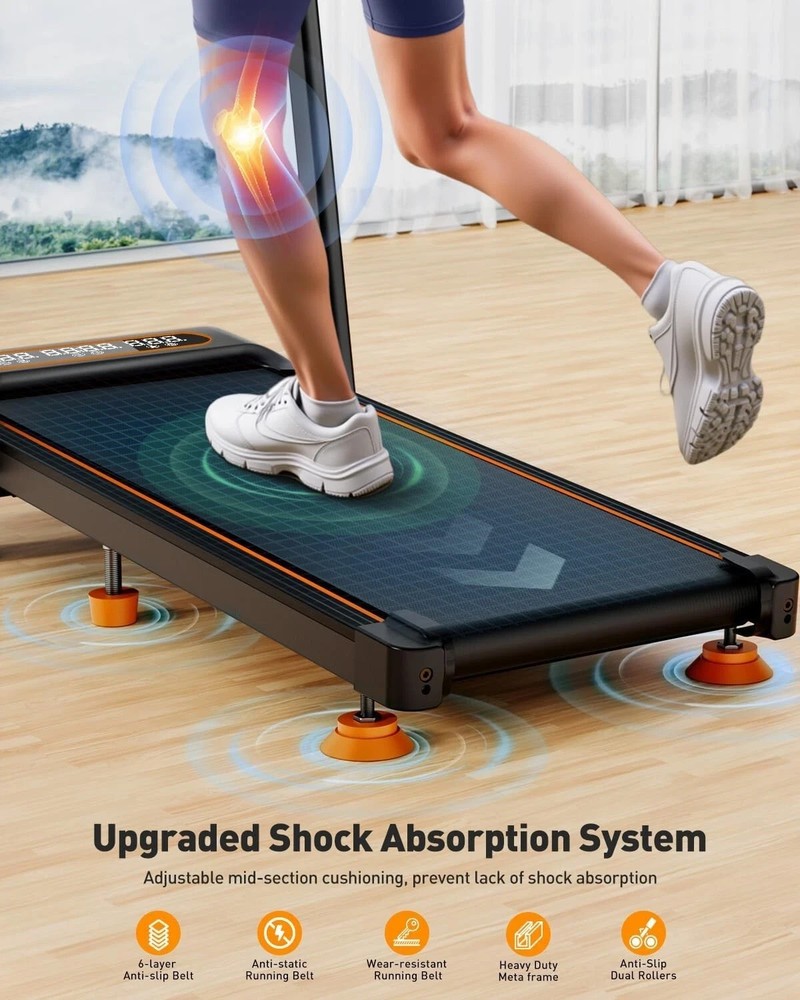 Walking Pad Under Desk Treadmill with Handle Bar for Home Office