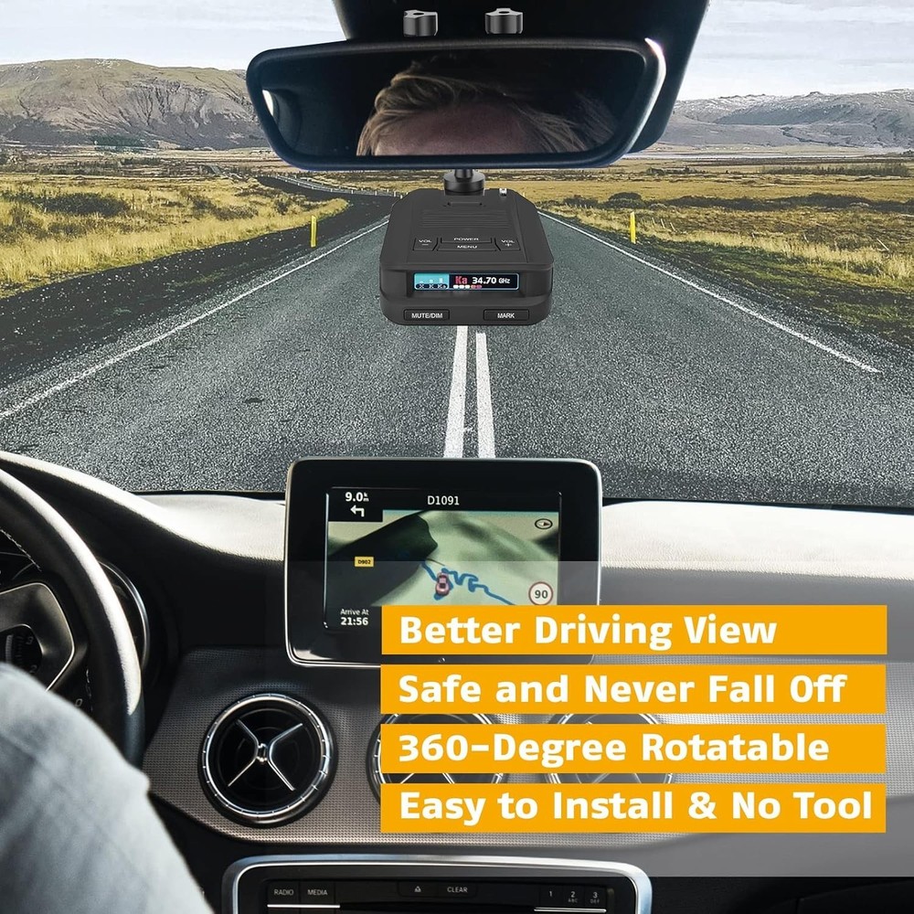 Quick-Install Uniden Radar Detector Mount for Rearview Mirror - Sturdy & Safe