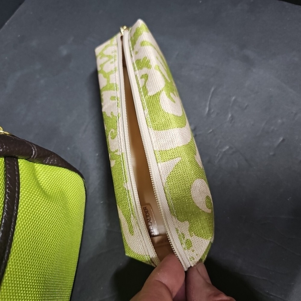 ESTEE LAUDER Lime Green Makeup Cosmetics Bag