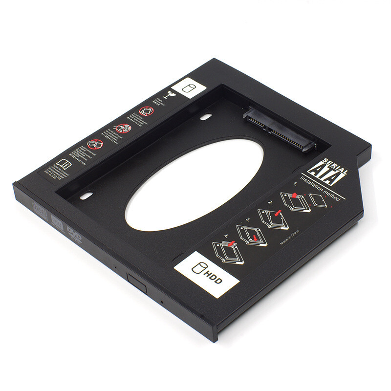 Optical Bay 2nd SATA HDD Hard Drive Caddy CD-ROM For Laptop NoteBook PC