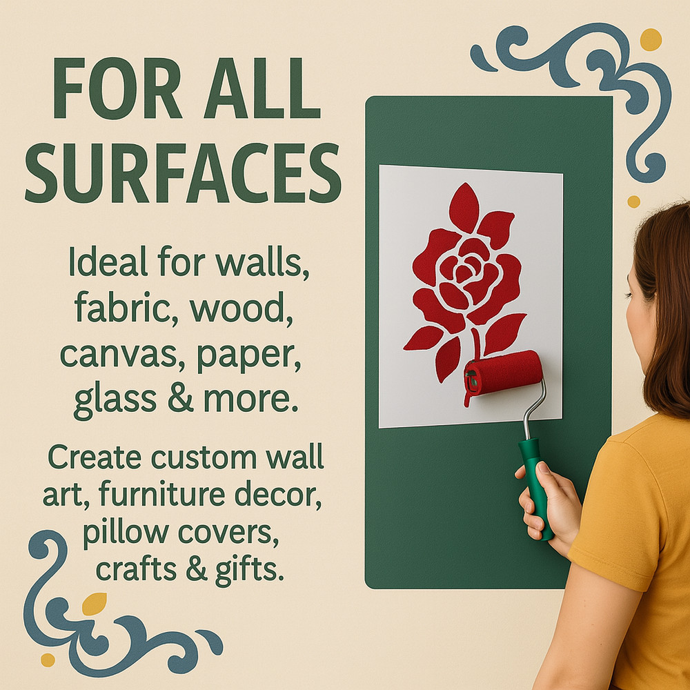 Flame Design Wall Art Reusable Plastic Stencil for Creative Projects - Stenci…