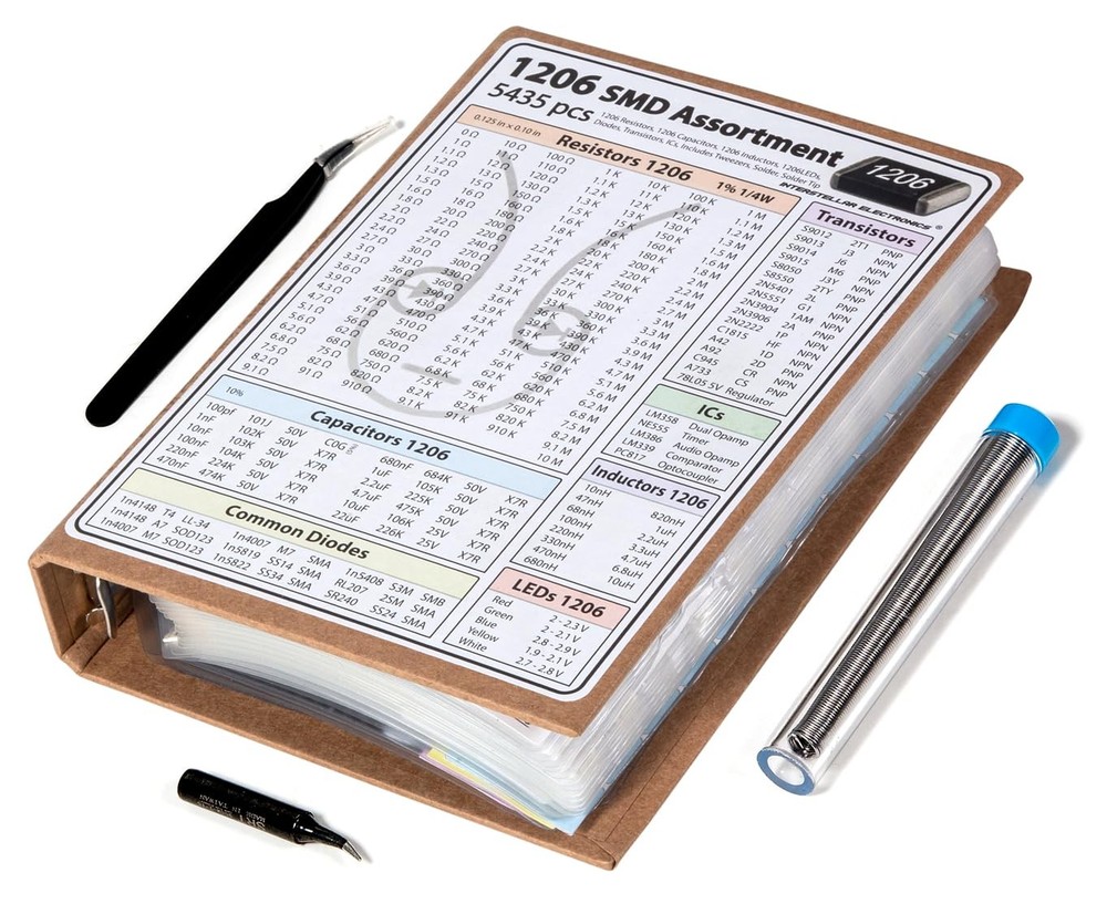SMD 1206 Electronic Components Assortment Kit SMT Book 5435 Pieces