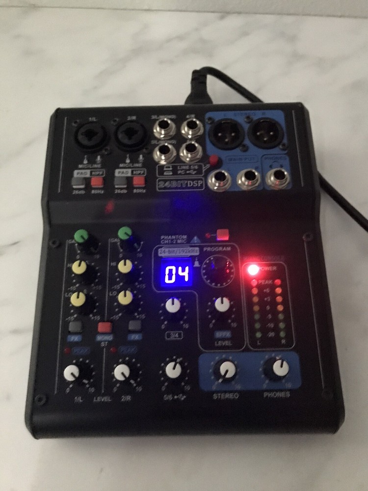 Professional Mixer  6 Channel DJ Mixing Console 24BIT DSP Sound Mixer