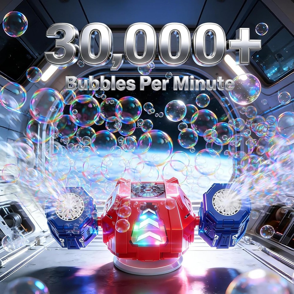 Bubble Machine, 30000+ Bubbles/Min Rechargeable Kids Bubble Machine with Remote