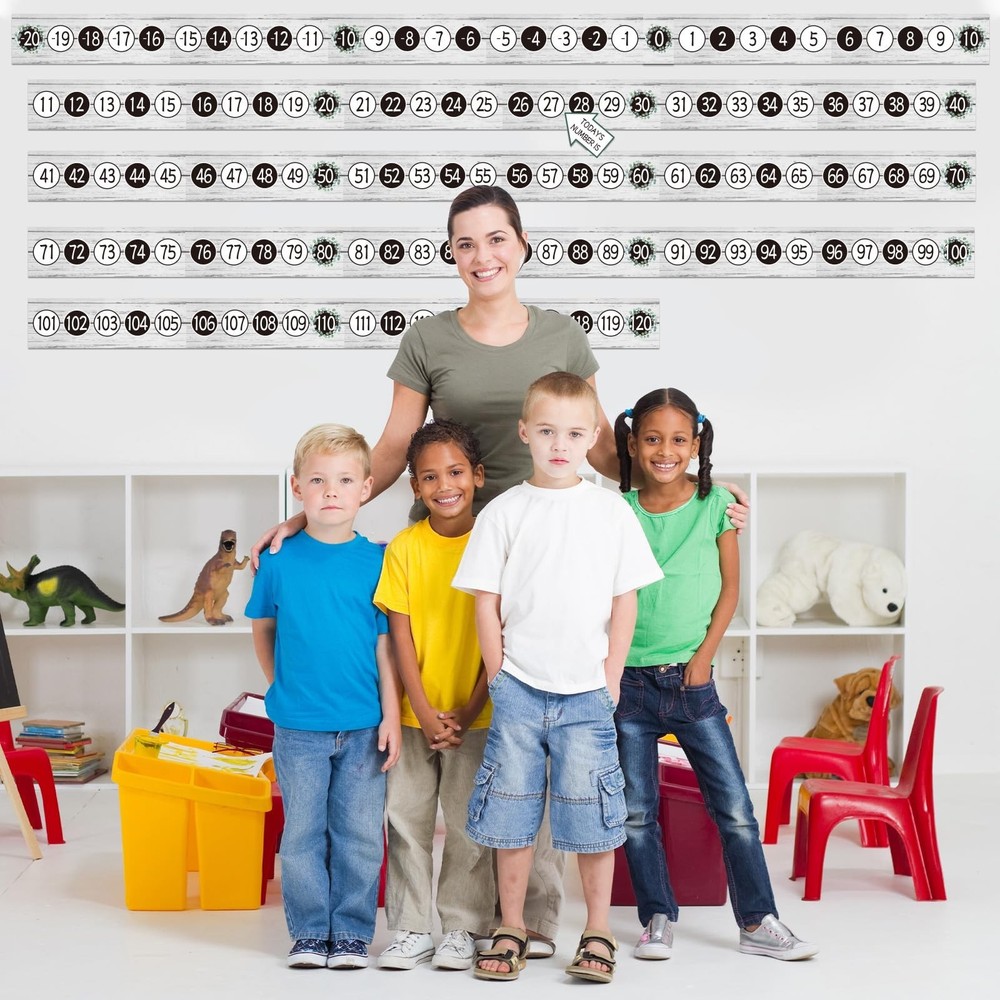 COCHIE Number Line for Classroom Wall Bulletin Board Borders Decorations, -20...