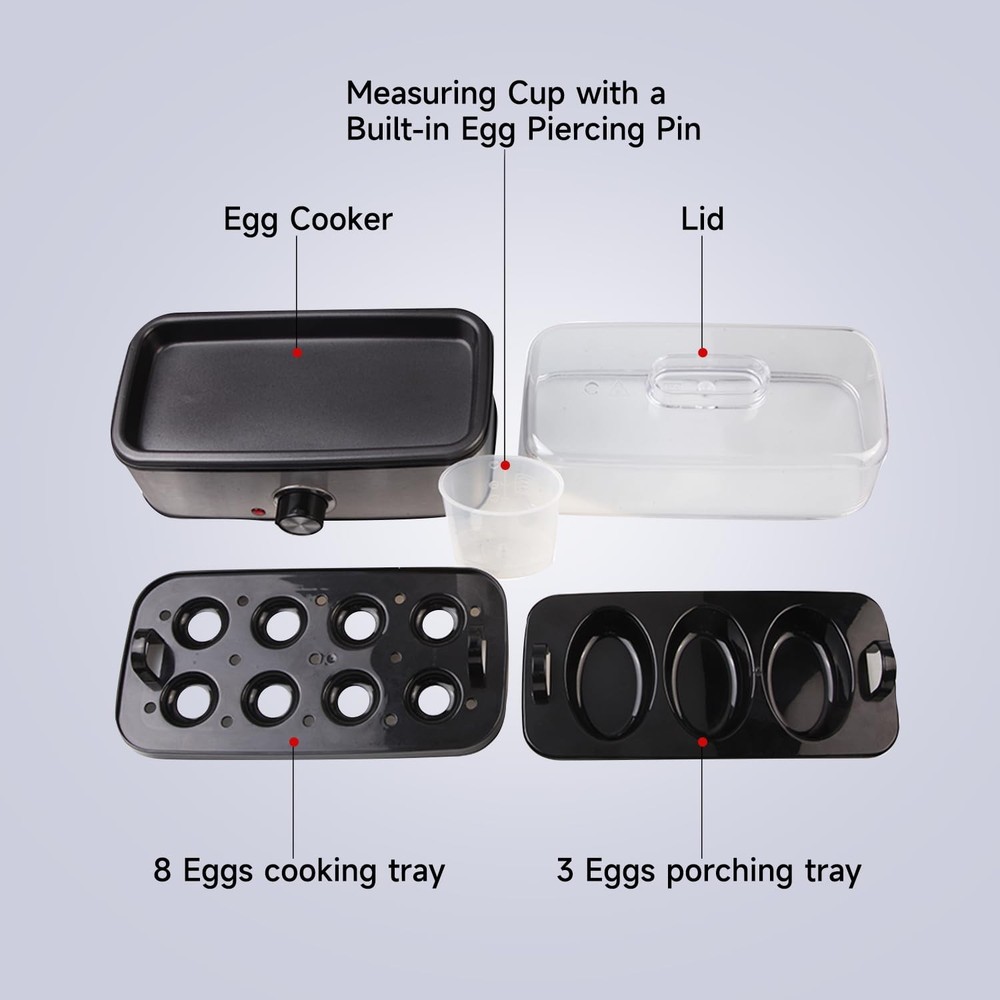 Electric Egg Cooker Rapid – 8 Egg Capacity for Hard Boiled Eggs, Soft boiled ...