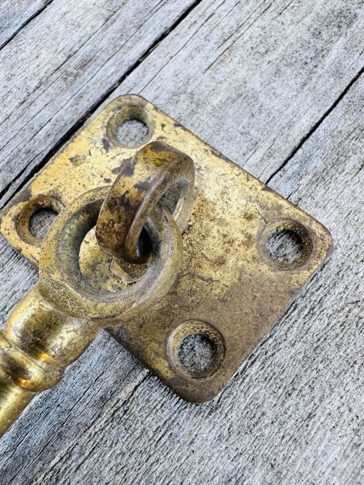 Antique Salvage Solid Brass Cabin Door Hook Silent Gate Latch Hook Only 3 7/8 In