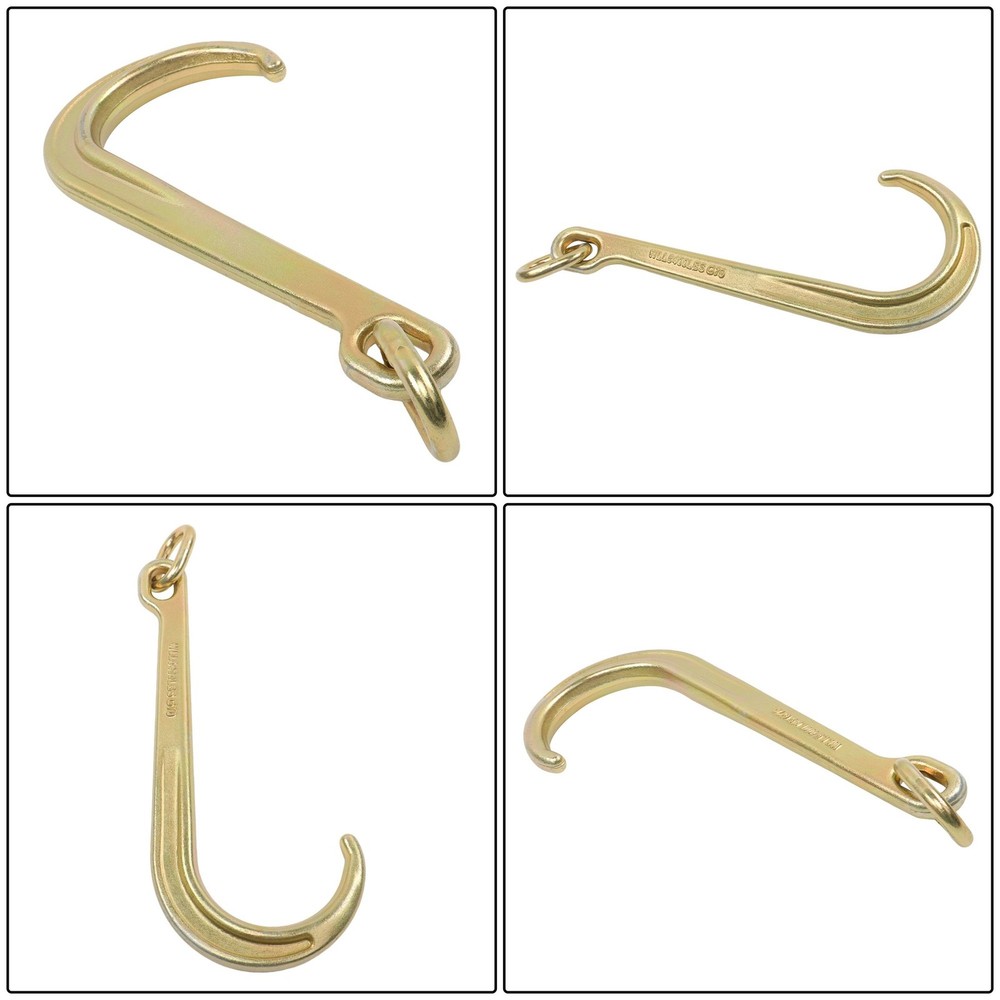4 Pcs 15 Inch J Hook 5400 Lbs Working Load Limit Roll Back Clevis G70