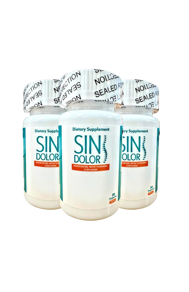 SIN DOLOR 3 BOTTLES 90 TABLETS JOINT SUPPORT ANTIRHEUMATIC ANTIINFLAMMATORY